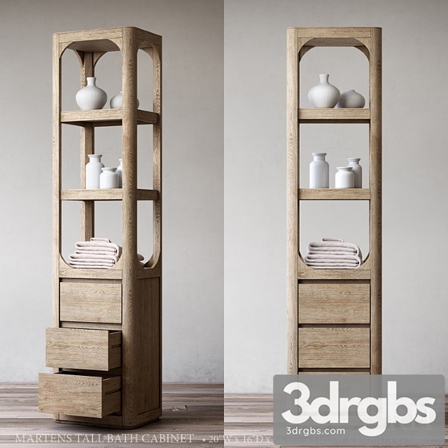 Martens Tall Bath Cabinet 1 3dsmax Download - thumbnail 1