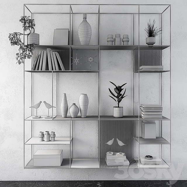 Metal Shelves Decorative 3ds Max - thumbnail 2