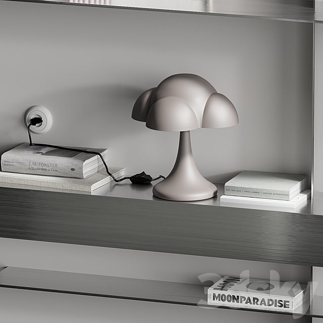 Metallic shelf with 101 cph decor 012 3DS Max Model - thumbnail 3