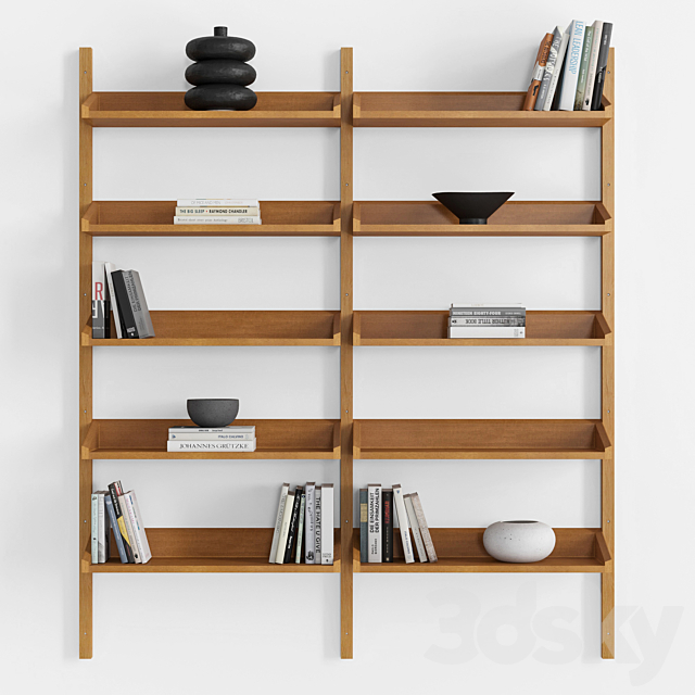 Mid Century Bookshelf 3ds Max - thumbnail 1