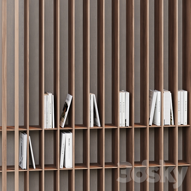 Modern bookcase 3ds Max - thumbnail 3