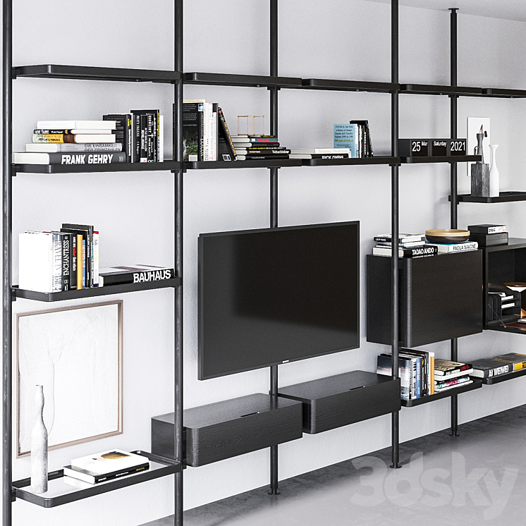 Molteni & C Hector bookcase composition 3 3DS Max - thumbnail 2