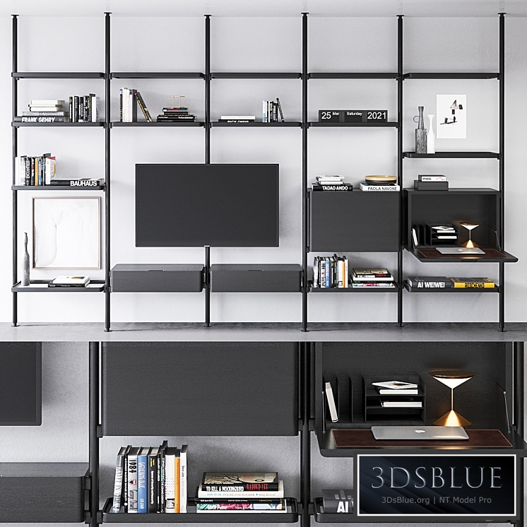 Molteni & C Hector bookcase composition 3 3DS Max - thumbnail 3