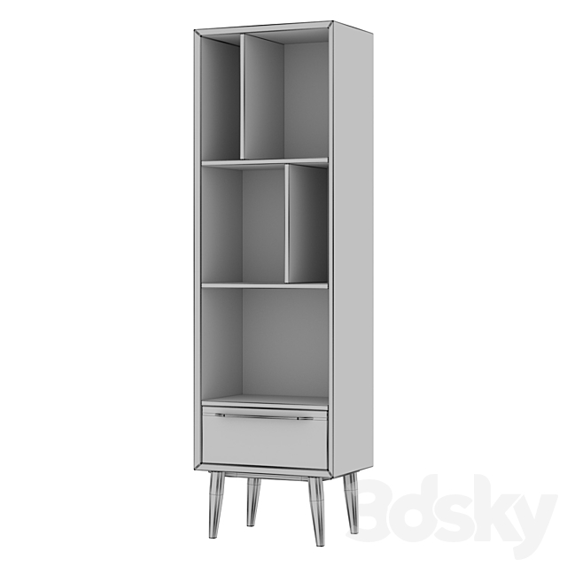 Narrow rack Bruni (white) 45*150*30 cm 3DS Max Model - thumbnail 5