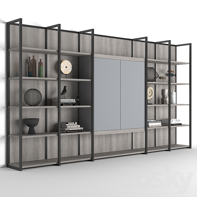 Natevo Continuum bookcase (Flou) 3DS Max Model - thumbnail 3