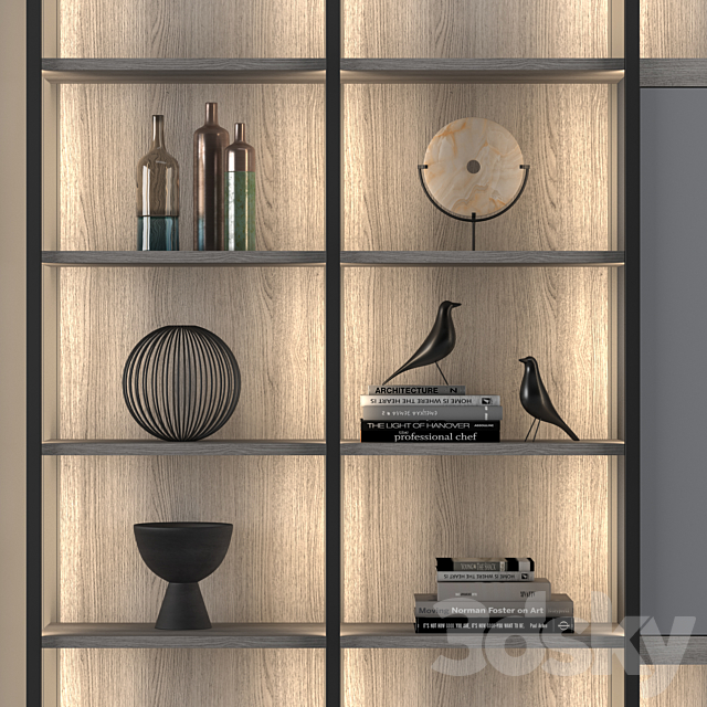 Natevo Continuum bookcase (Flou) 3DS Max Model - thumbnail 4