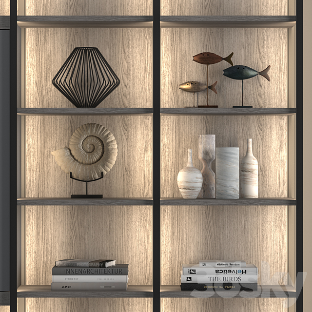 Natevo Continuum bookcase (Flou) 3DS Max Model - thumbnail 5