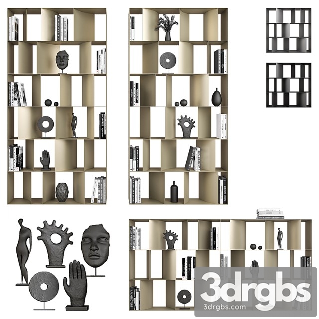 Nautilus cattelan italia bookcases 2 3dsmax Download - thumbnail 1