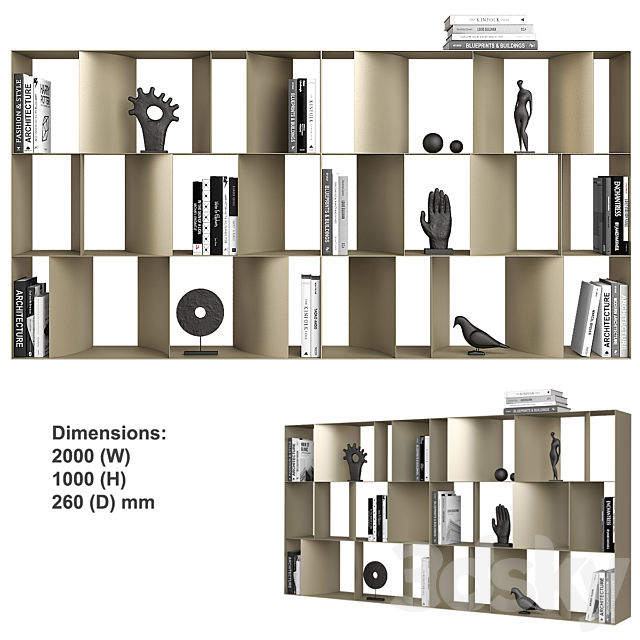 Nautilus Cattelan Italia Bookcases 3DS Max Model - thumbnail 3