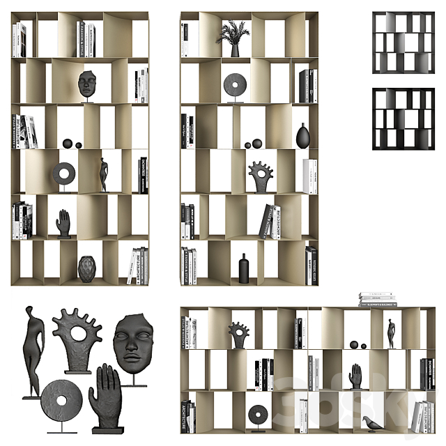 Nautilus Cattelan Italia Bookcases 3DSMax File - thumbnail 1