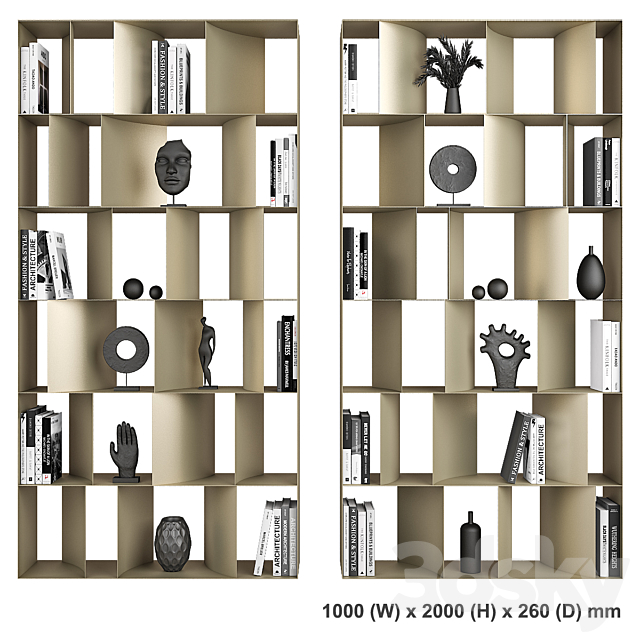 Nautilus Cattelan Italia Bookcases 3DSMax File - thumbnail 2