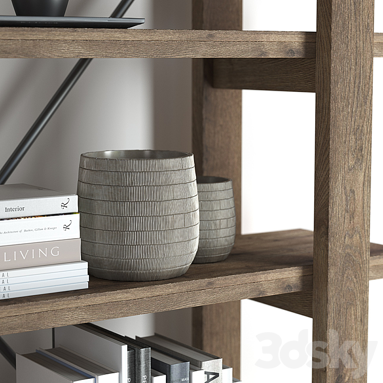 Pottery barn BENCHWRIGHT ETAGERE BOOKCASE 3DS Max - thumbnail 2