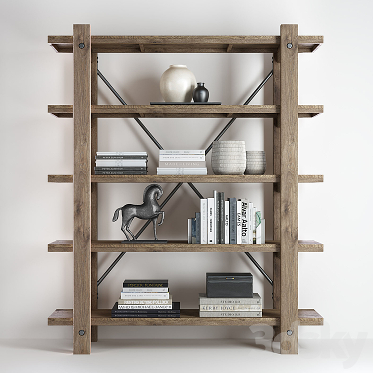 Pottery barn BENCHWRIGHT ETAGERE BOOKCASE 3DS Max - thumbnail 1