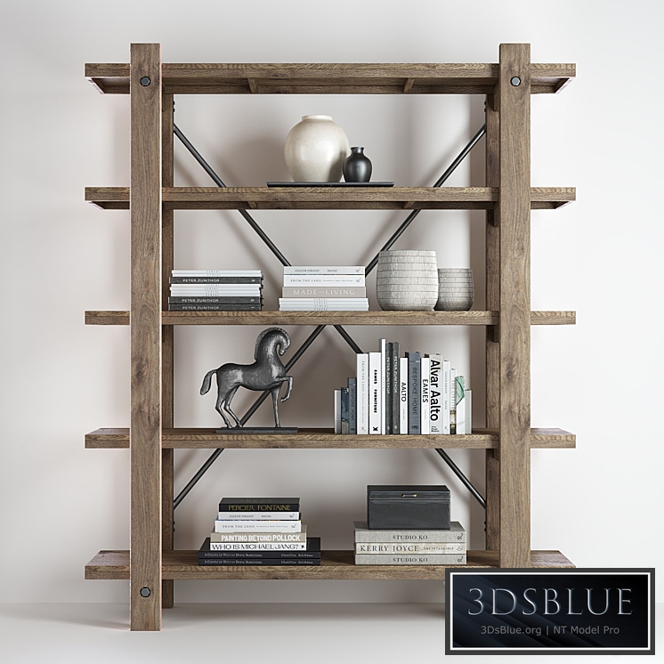 Pottery barn BENCHWRIGHT ETAGERE BOOKCASE 3DS Max - thumbnail 3