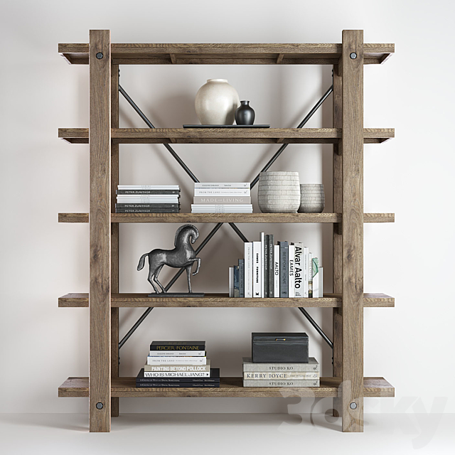 Pottery barn BENCHWRIGHT ETAGERE BOOKCASE 3DSMax File - thumbnail 1