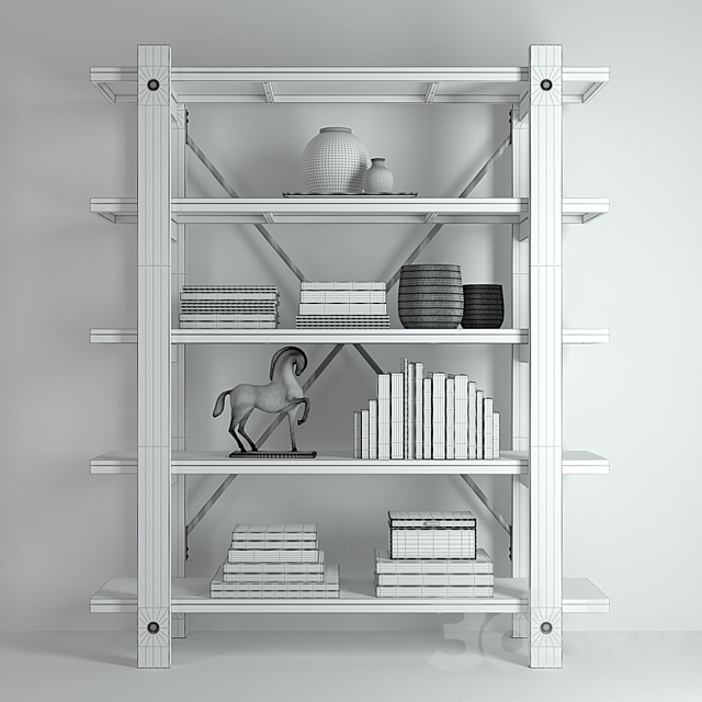 Pottery barn BENCHWRIGHT ETAGERE BOOKCASE 3DSMax File - thumbnail 3