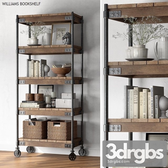 Pottery Barn Williams Bookshelf 3dsmax Download - thumbnail 1