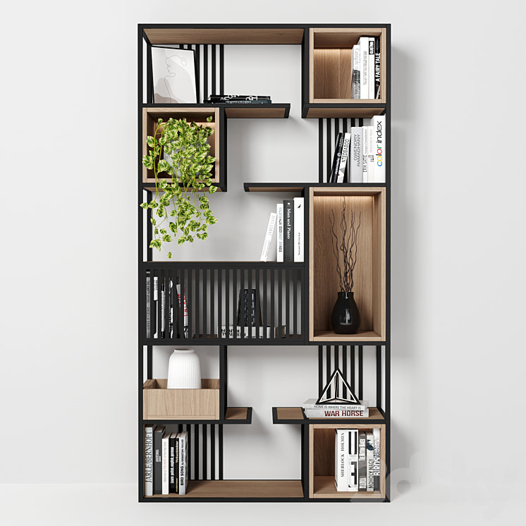 Rack and Bookcase 016 3DS Max Model - thumbnail 1