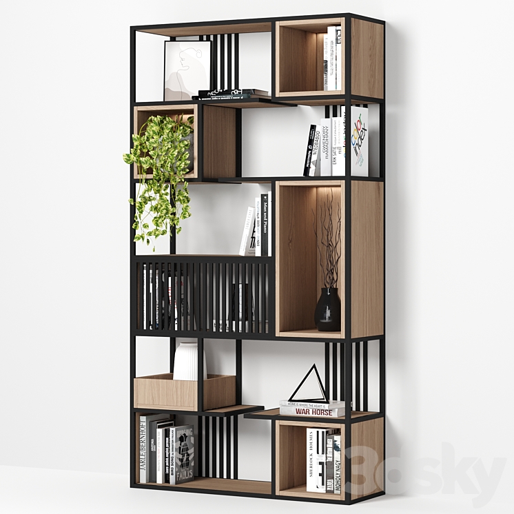 Rack and Bookcase 016 3DS Max Model - thumbnail 2