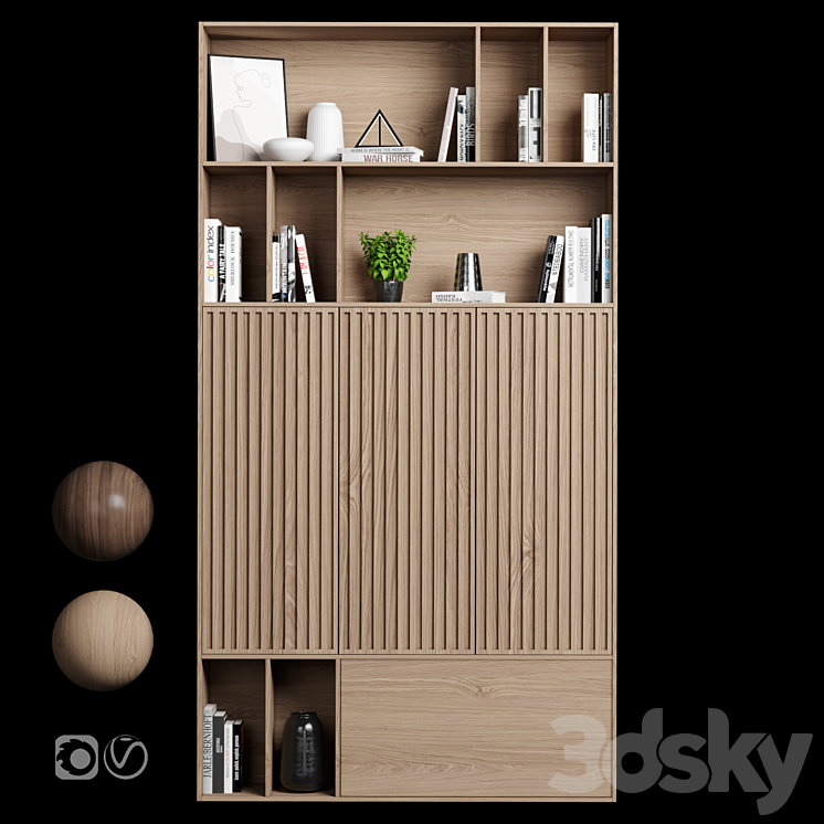 Rack and Bookcase 019 3DS Max Model - thumbnail 1