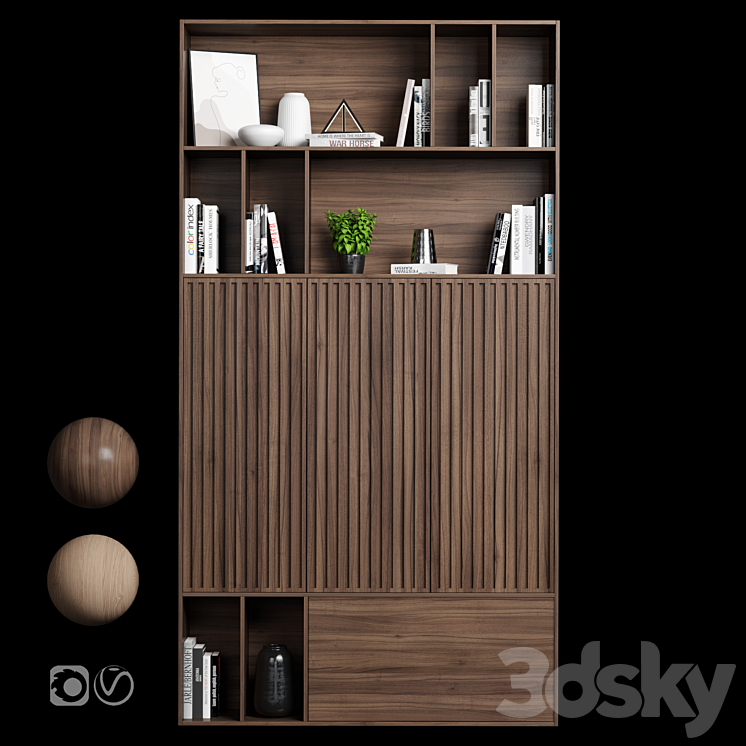 Rack and Bookcase 019 3DS Max Model - thumbnail 2