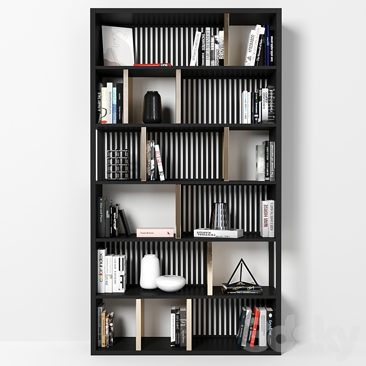 Rack and Bookcase 3DS Max Model - thumbnail 1