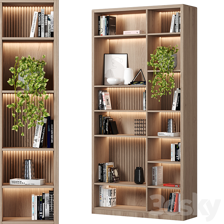 Rack and Bookcase 3DS Max Model - thumbnail 2