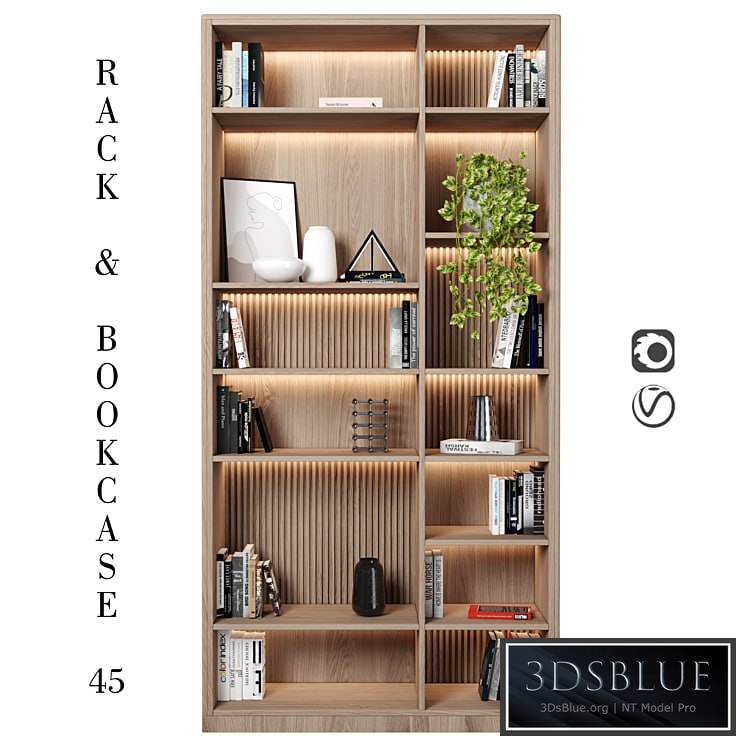 Rack and Bookcase 3DS Max - thumbnail 3