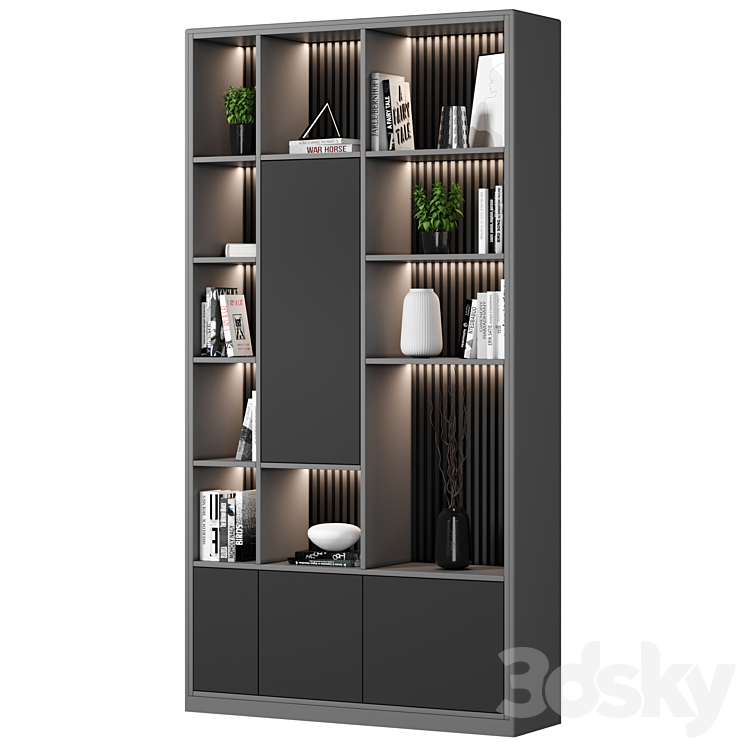 Rack and Bookcase 47 3DS Max Model - thumbnail 2