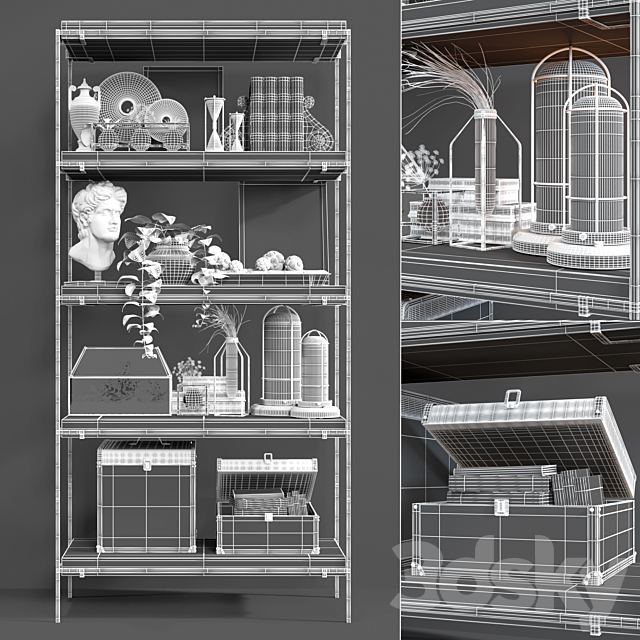 Rack Pottery Barn BARTON BOOKCASE 3DSMax File - thumbnail 2