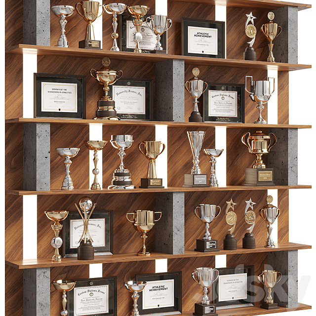 Rack with awards 3ds Max - thumbnail 2