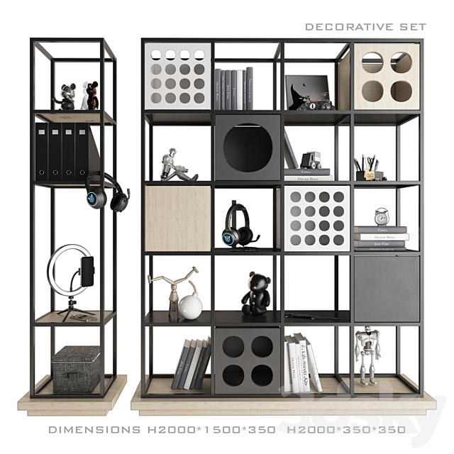 rack with toys and books 4 3DSMax File - thumbnail 1