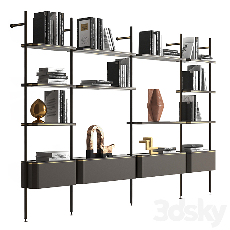 Radice bookcase by Natuzzi Italia 3DS Max Model - thumbnail 1