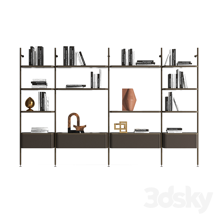 Radice bookcase by Natuzzi Italia 3DS Max Model - thumbnail 2