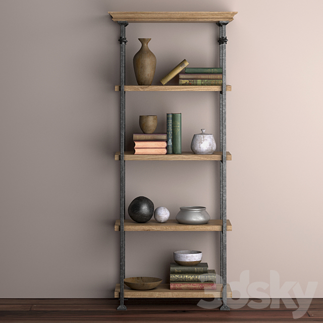 RETRO OAK RACK 3DSMax File - thumbnail 3