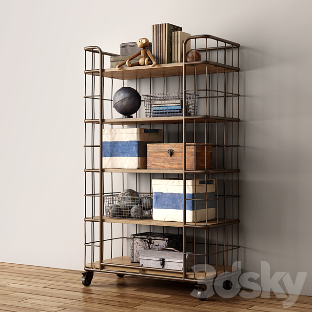 RH _ Industrial baker’s storage rack – large 3DS Max Model - thumbnail 2