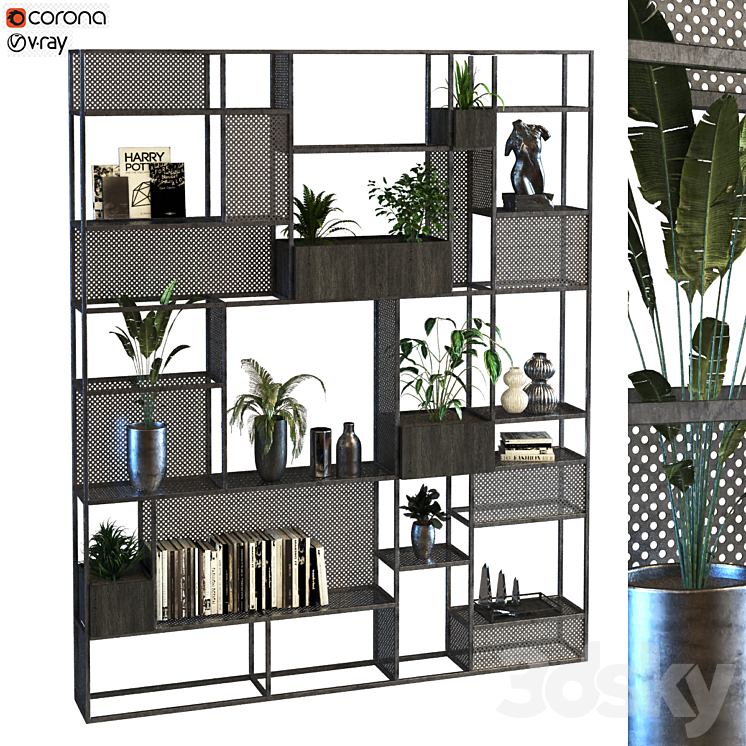 shelf furniture set 012 3DS Max - thumbnail 1