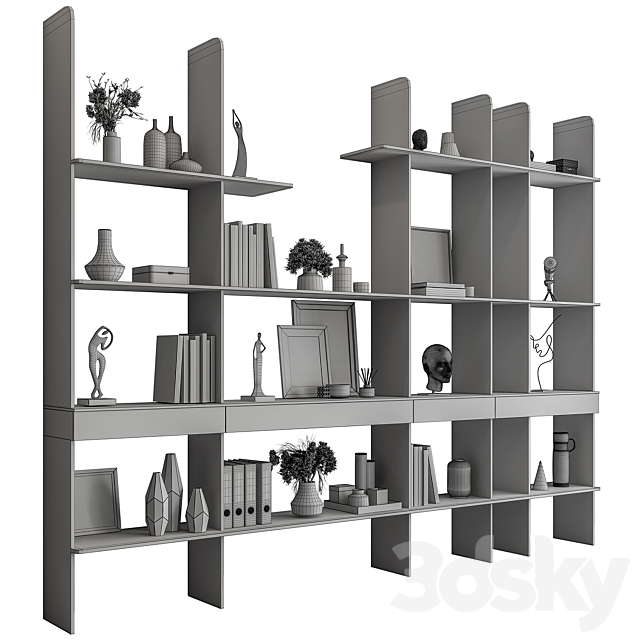 Shelves Decorative – Rack Set 18 3DS Max Model - thumbnail 4