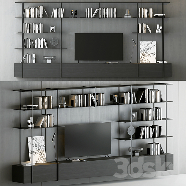 Shelves Decorative – Rack Set 4 3ds Max - thumbnail 1