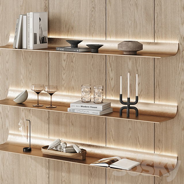 Shelves_rack with Element decor 3ds Max - thumbnail 1