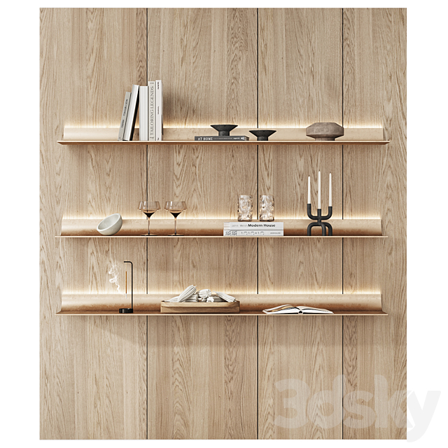 Shelves_rack with Element decor 3ds Max - thumbnail 2