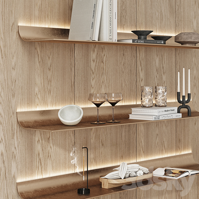 Shelves_rack with Element decor 3ds Max - thumbnail 3