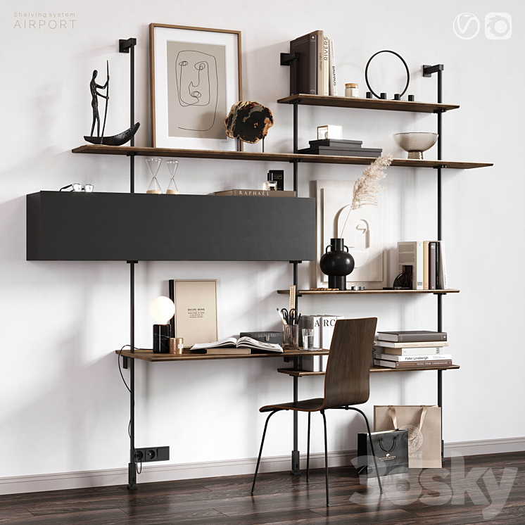 Shelving Cattelan Italia AIRPORT 3DS Max Model - thumbnail 3