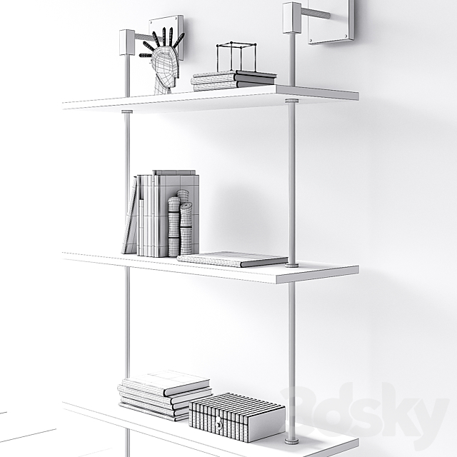 Shelving Marais 3 Tier by Paolo Moschino for Nicholas Haslam 3DSMax File - thumbnail 2