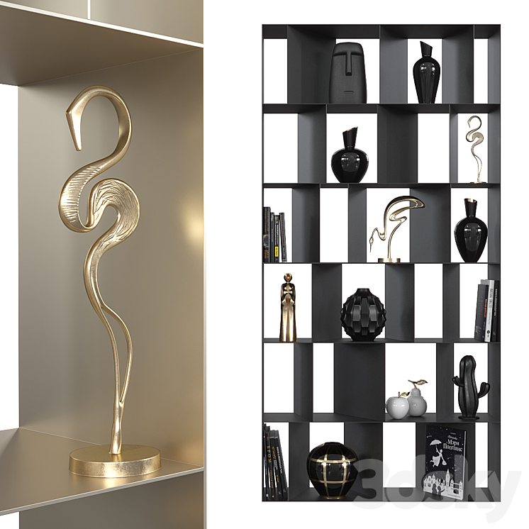 Shelving unit Cattelan italia Nautilus. (2 materials) 3DS Max Model - thumbnail 1