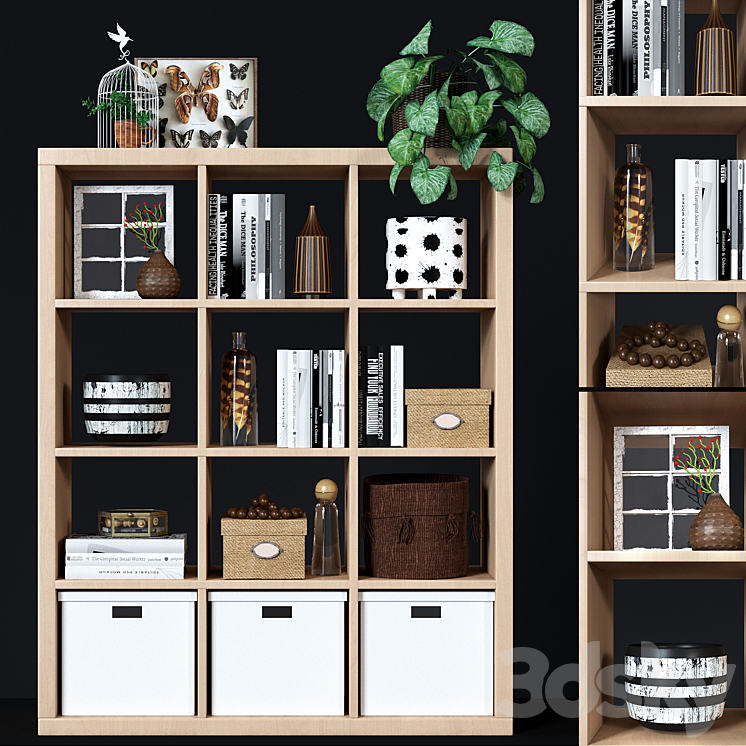 Shelving unit Ikea Kallax 3DS Max - thumbnail 1