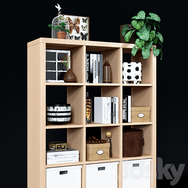 Shelving unit Ikea Kallax 3DSMax File - thumbnail 3