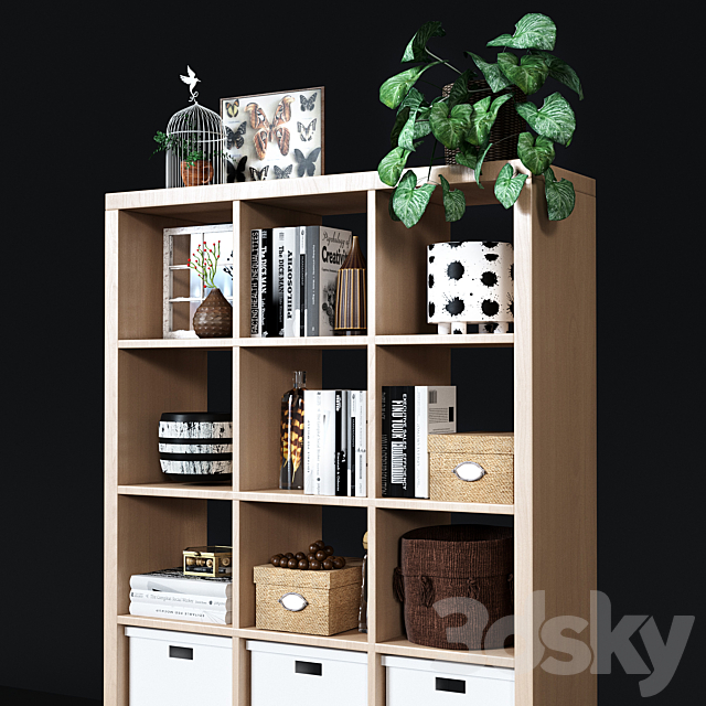 Shelving unit Ikea Kallax 3DSMax File - thumbnail 4