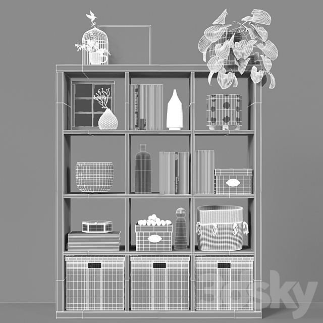 Shelving unit Ikea Kallax 3DSMax File - thumbnail 5