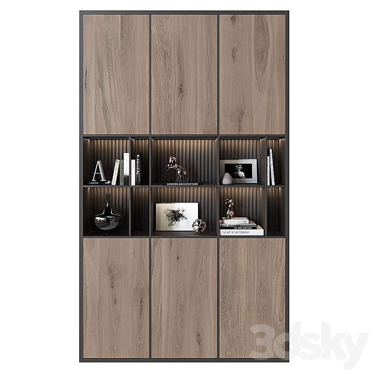 Shelving unit in modern style 01 3DS Max Model - thumbnail 1